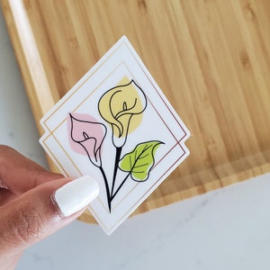 Calla Lilly Floral Bouquet Waterproof sticker | 2.3x3