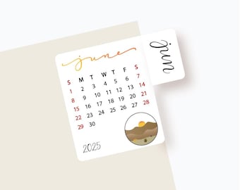 2026 - 2027 monthly planner Stickers with tabs, Academic year calendar, Sunday or Monday start, Choose start month, Journal Stickers