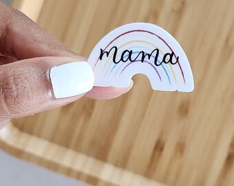 Mini Mama Rainbow Waterproof sticker | 1.5 x .9 inch