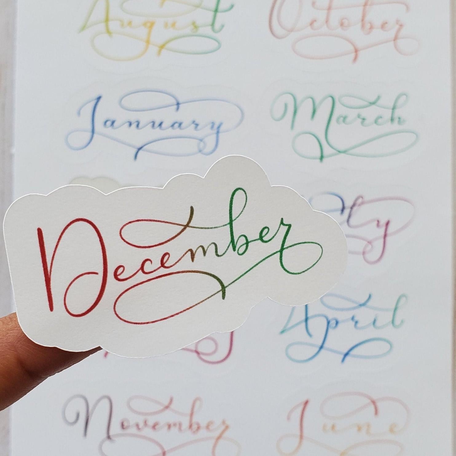 Months of the Year Planner Stickers: Colorful Journaling Stickers - Etsy