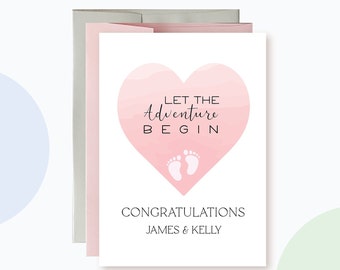 Baby Shower Card Personalized, New Baby girl card, Baby Celebrations Card, Baby Congratulations, Baby Girl Congrats, Welcome to the World
