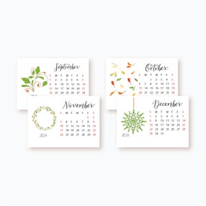 2024 2025 Mini Desk Calendar for 12 months, Stand option, Choose start month, 3.5 x 2.5 inch, Sunday or Monday start, Academic Year Calendar image 4