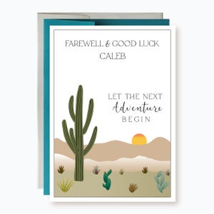 Personalized Farewell and Good luck Card, Let the next adventure begin, Custom Good luck Card for coworker, Personalized leaving Card
