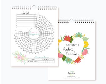 12 month 7 Daily Habits tracker | Track your goals | Birthday Gift | Mother's Day Gift