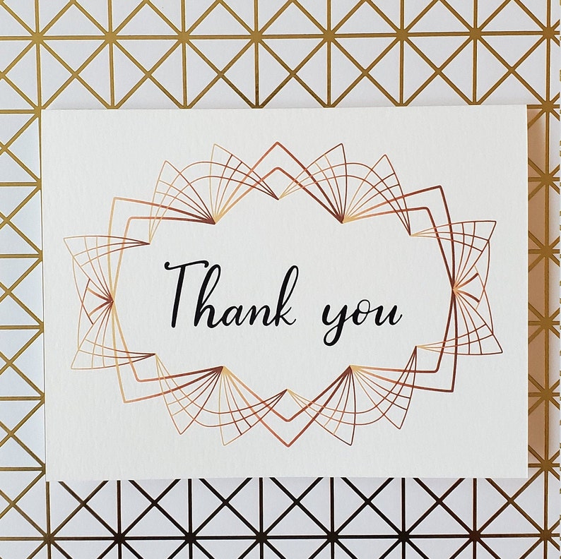 Wedding Thank You Art Deco Thank You Card Appreciation Card Simple Thank You Card Teacher Thank You Card Thank You Cards Bundle of 4