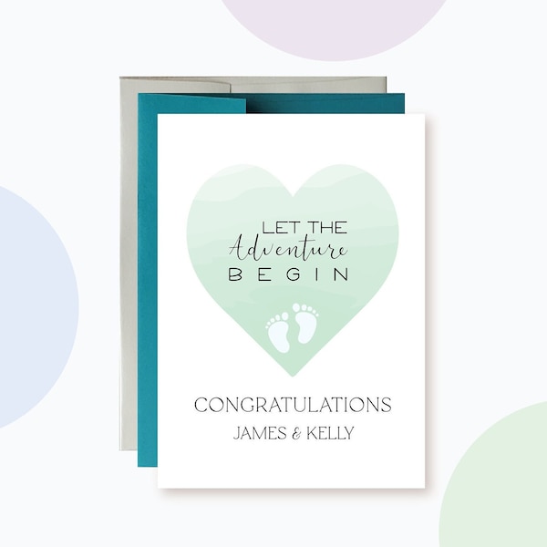 Baby Shower Card Personalized, New Baby Boy card, Baby Celebrations Card, Baby Congratulations, Baby Boy Congrats, Welcome to the World