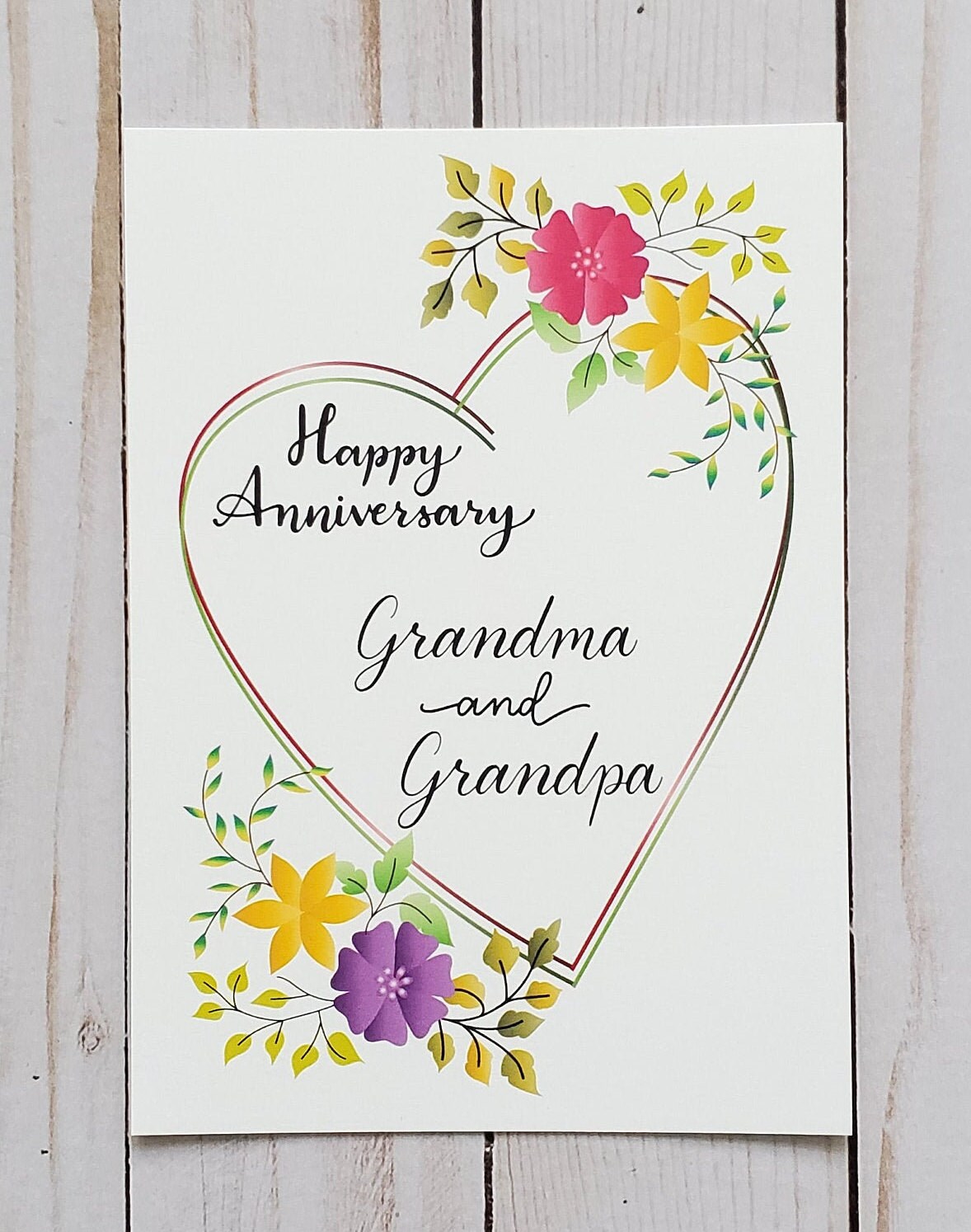 Happy Anniversary Card For Grand Parents Happy Anniversary Etsy