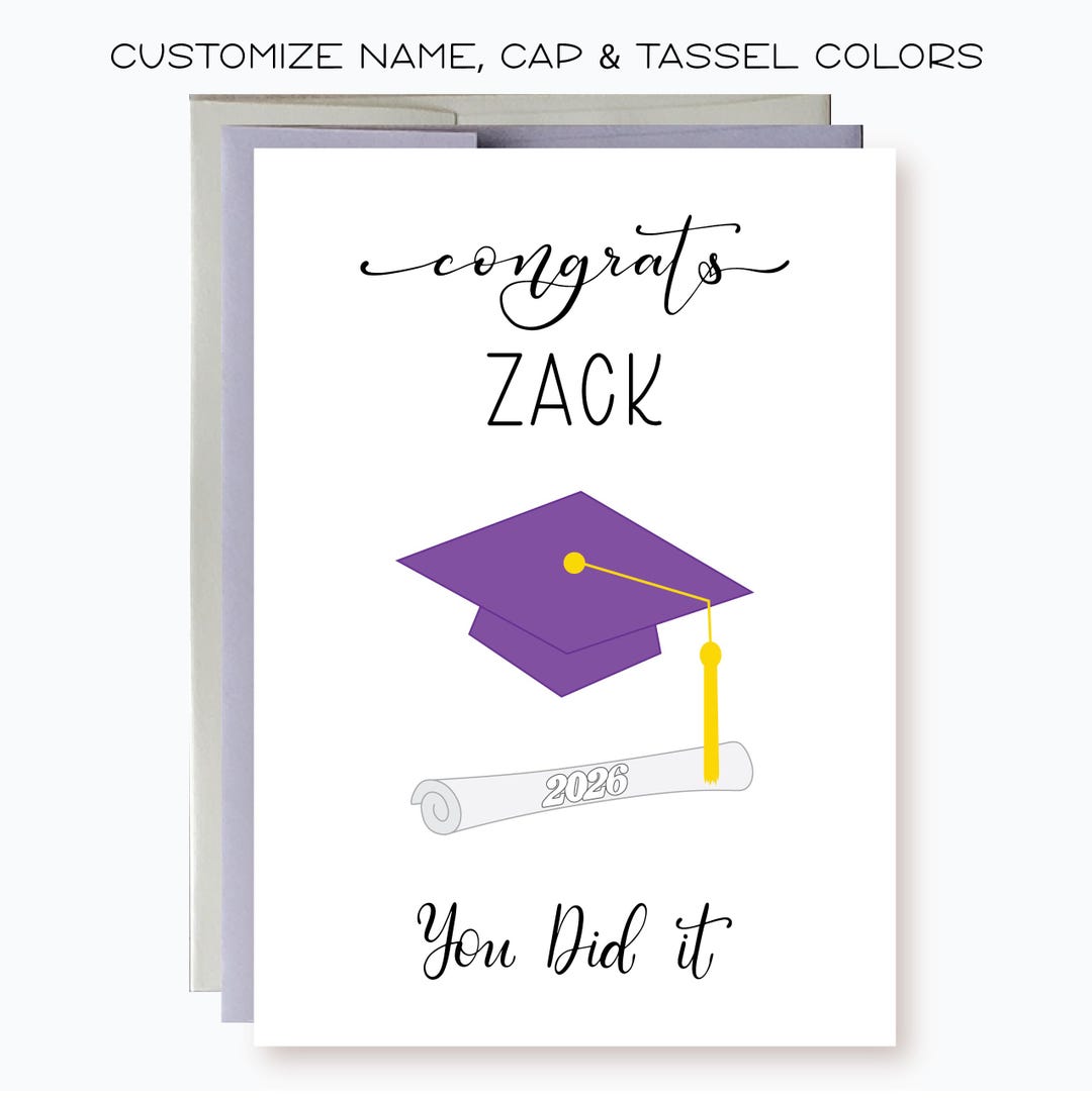 2026 grad cards Green Diploma Graduation Card A2 Size (4.25 x 5.5 inches folded) Graduation Cards | Classic Duo