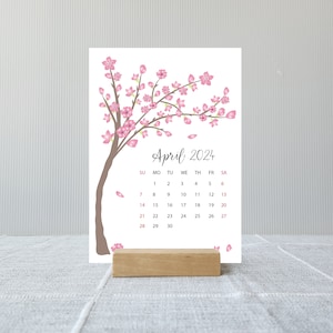 2024 2025 Desk Calendar | Choose start month | Optional Stand | Seasonal Academic Year Calendar | Gift for Dad | Sunday or Monday Start