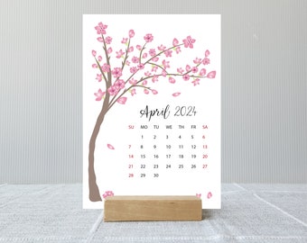 2024 2025 Desk Calendar | Choose start month | Optional Stand | Seasonal Academic Year Calendar | Gift for Dad | Sunday or Monday Start