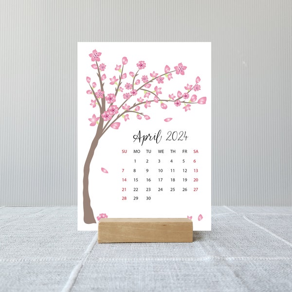 2024 2025 Desk Calendar | Choose start month | Optional Stand | Seasonal Academic Year Calendar | Gift for Mom | Sunday or Monday Start