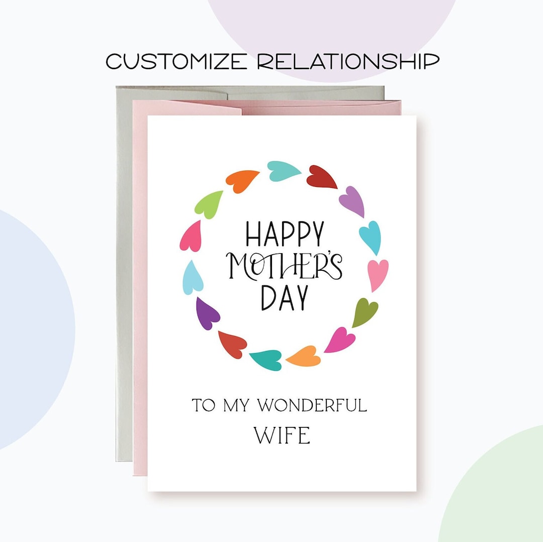 Wife Mothers Day Card From Husband Happy Mother's Day to My Wonderful ...