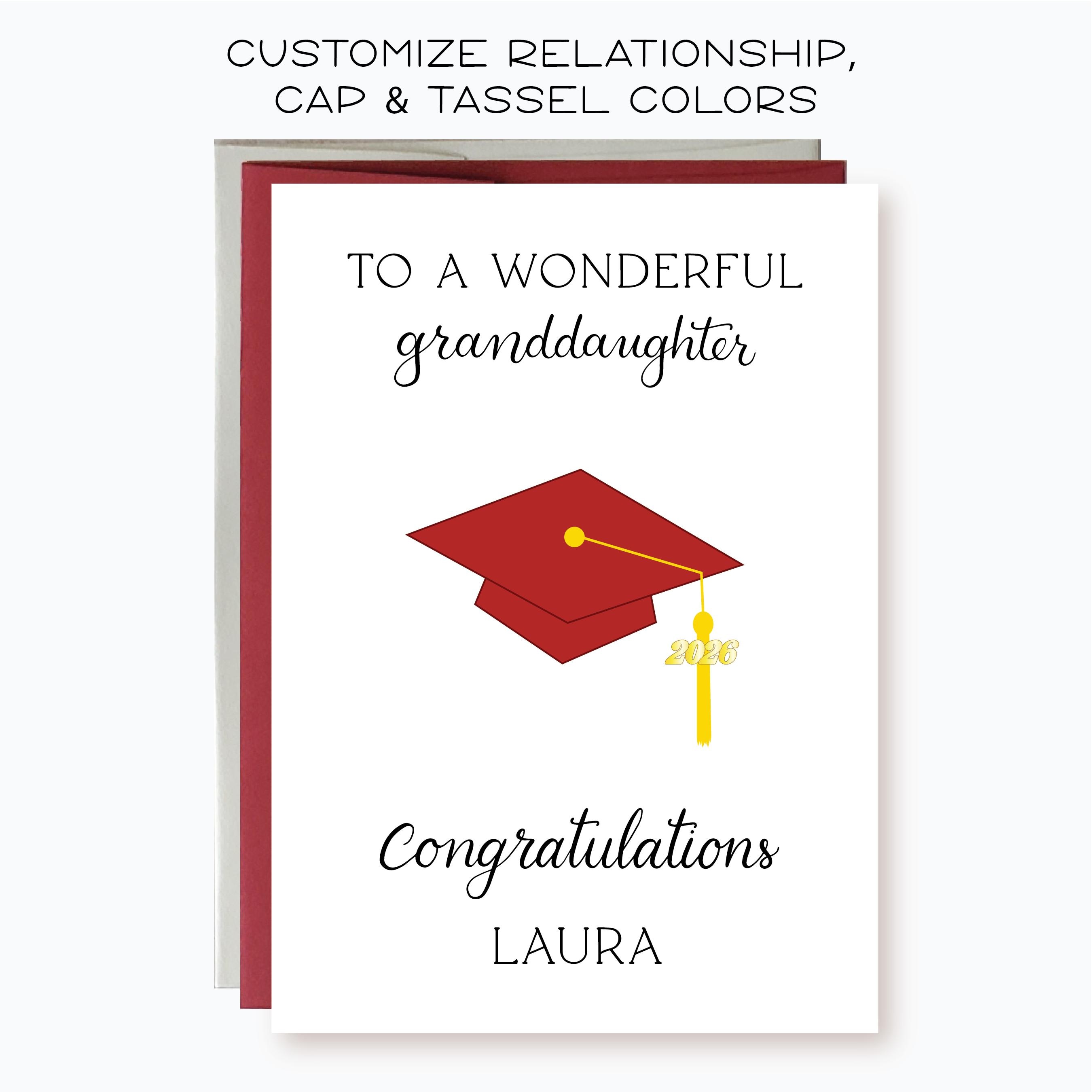Personalized Granddaughter 2026 Graduation Card: Handmade Congrats Card ...