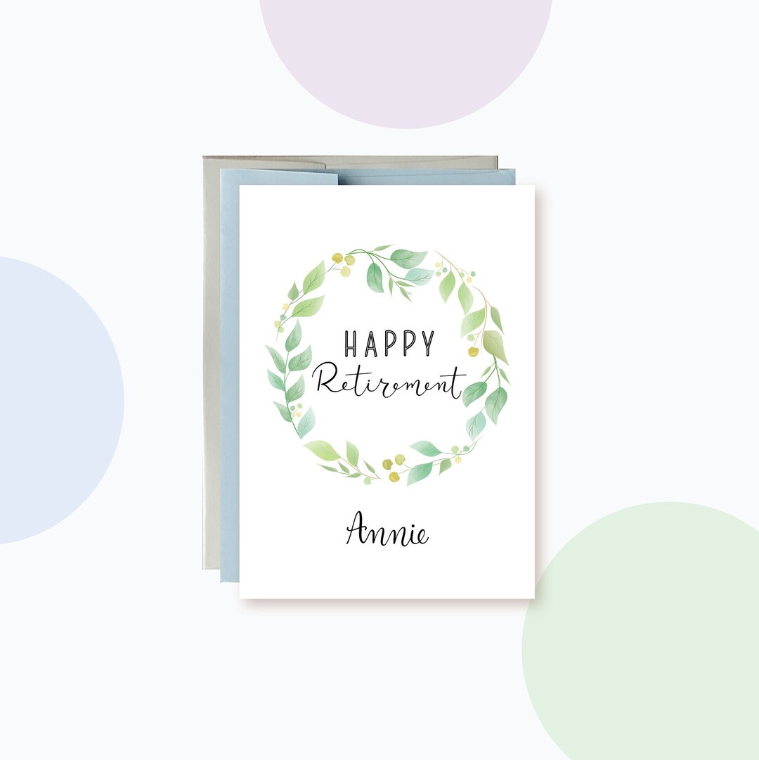 Personalized Retirement Card, Custom Happy Retirement Card, Nature