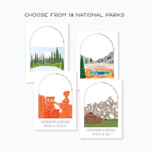 Personalized Wedding Wishes Card, Choose a National Park, Congratulations on your Wedding card, Nature and Outdoorsy Card, Adventure Couple
