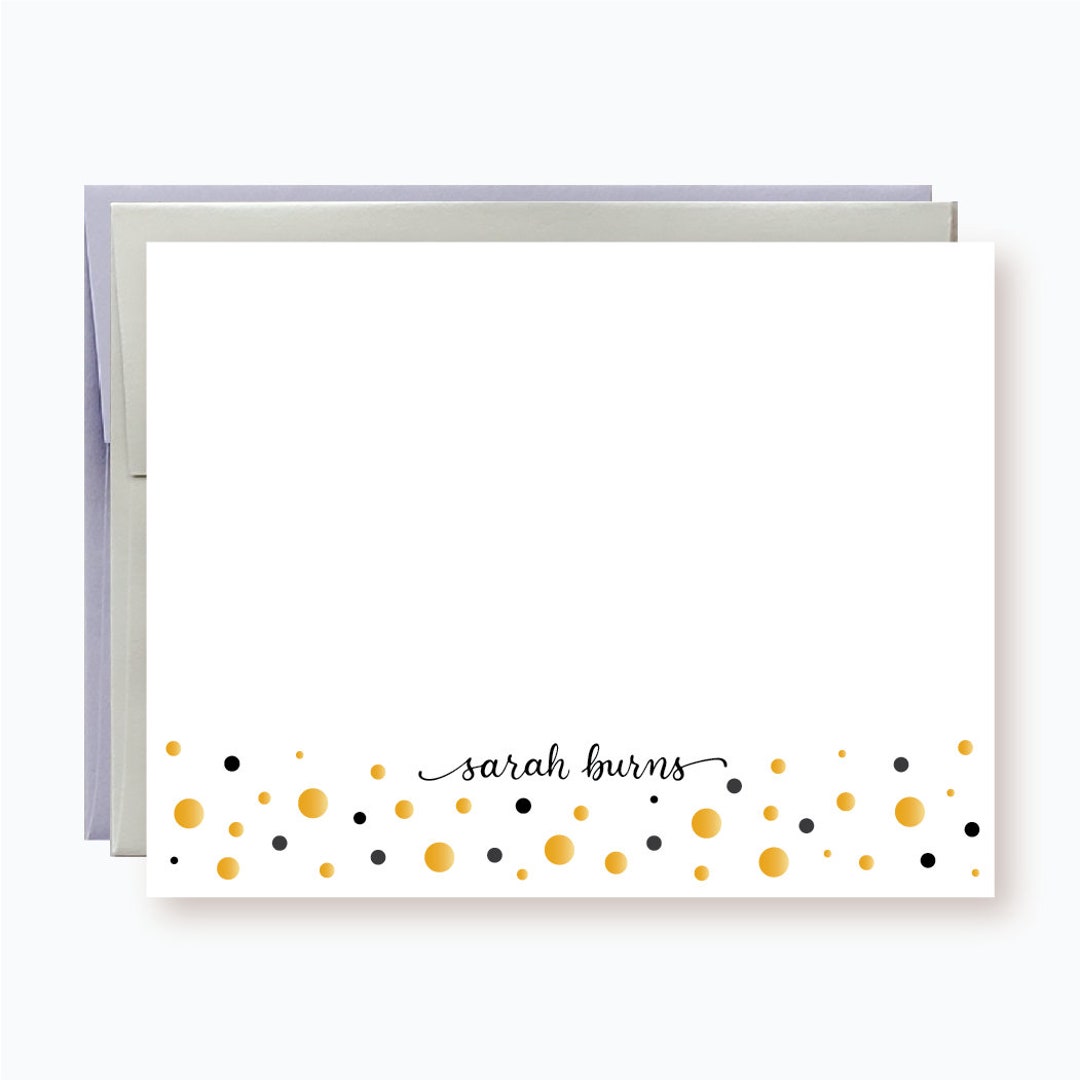 Personalized Notecard Set With Envelopes, Set of 10 Floral Flat Note ...