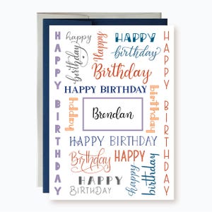 Personalized Happy Birthday Card, Birthday card for friend, Birthday card for Grandson, Birthday card for him