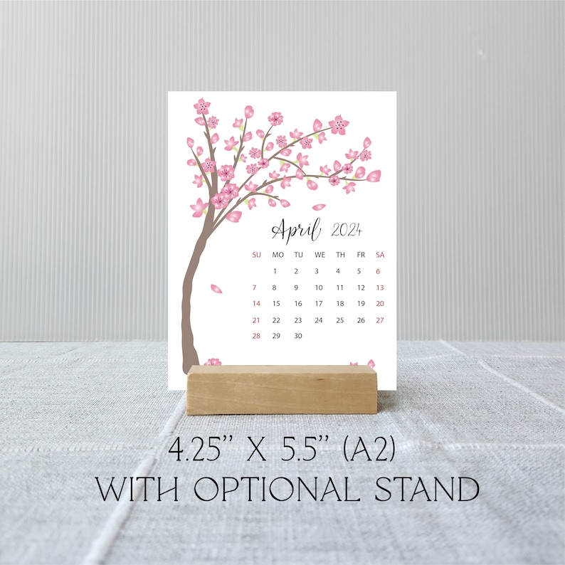 2024 2025 Desk Calendar Choose start month Optional Stand Seasonal Academic Year Calendar Gift for Mom Sunday or Monday Start image 7