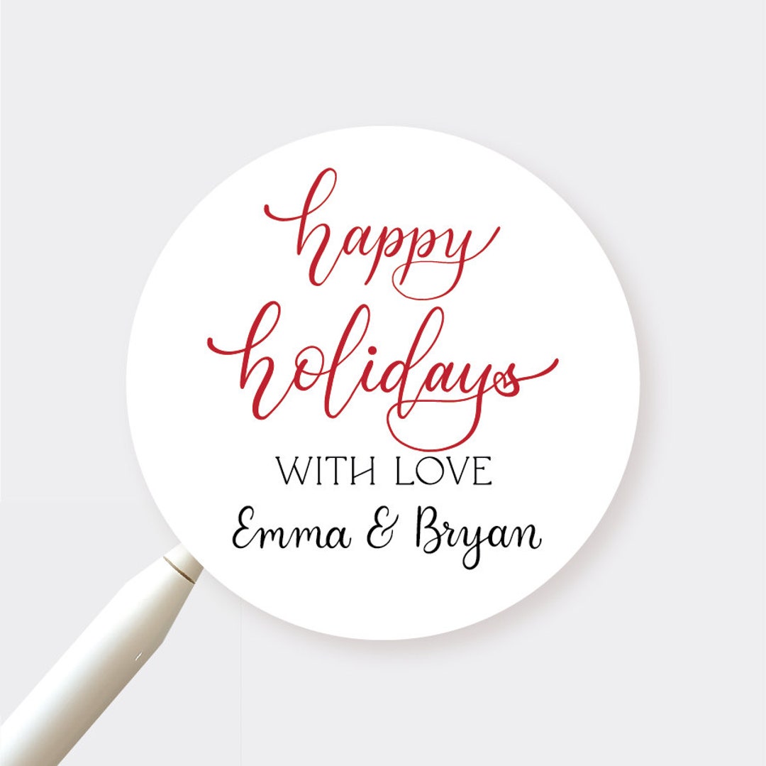 Custom Holiday Stickers Set of 12 2 X 2 Inch Personalized Etsy