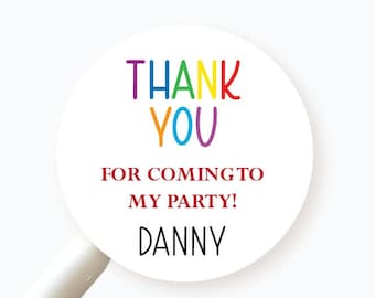 Personalized thank you party stickers | Party favor stickers | Envelope Seals | Gift stickers |  Birthday stickers
