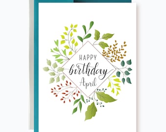 Personalized Birthday card for Her, Pretty Birthday Card, Flower Birthday Card, Birthday Card For Mom, Cute Birthday Card