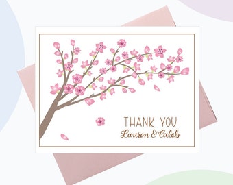 Bundle of 4 personalized thank You Cards, Appreciation Card, Wedding Thank you card, Floral Thank you card
