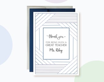 Personalized Teachers day card, Teacher Appreciation Card, Simple Teacher Thank you Card