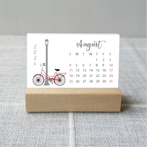 2024 2025 Mini Desk Calendar for 12 months with stand option, Choose start month, 3.5 x 2.5 inch, Sunday or Monday start, Birthday Gift