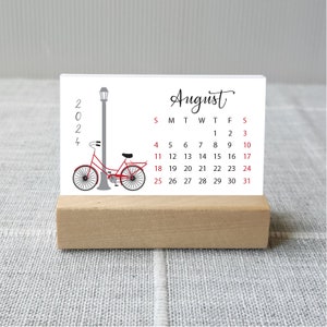 2024 2025 Mini Desk Calendar for 12 months, Stand option, Choose start month, 3.5 x 2.5 inch, Sunday or Monday start, Academic Year Calendar