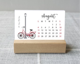 2024 2025 Mini Desk Calendar for 12 months, Stand option, Choose start month, 3.5 x 2.5 inch, Sunday or Monday start, Academic Year Calendar