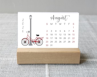 2026 - 2027 Mini Desk Calendar, Stand option, Choose start month, Academic Year Calendar, 3.5 x 2.5 inch, Sunday or Monday start
