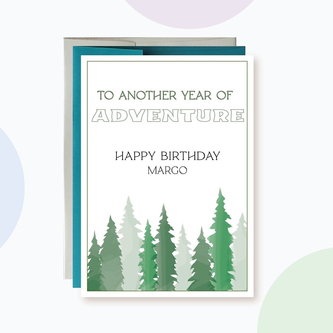 Personalized Trees Birthday Card Nature and Woods Happy Birthday Card ...