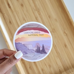 Canyonlands National Park Waterproof sticker, 3x3 inch | Utah State | Canyons | Rock formations | Hiking | Camping | Travel
