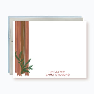 Personalized Sequoia National Park Flat Note cards | Set of 10 note cards with Envelopes | Personalized National Park Stationary Set