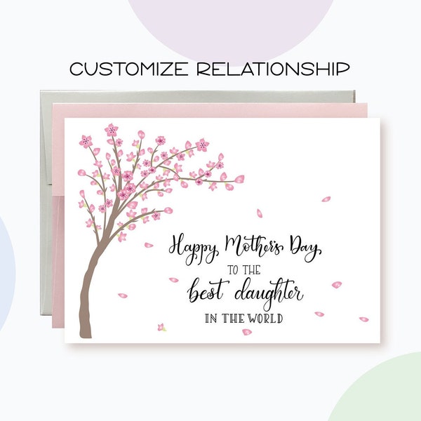 Mothers Day Card for Daughter | Happy Mothers Day Card For Daughter | Mother's Day Card for Daughter | Best Mom in the world | Card for Mom