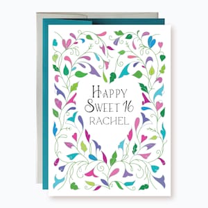 16th Birthday Card, Sweet 16 Card, Sweet Sixteen Card, Sixteenth Birthday card, Happy 16th Birthday, Happy Birthday