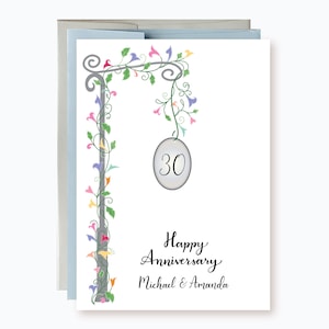 Personalized Anniversary Card, Personalize anniversary year and names, Celebrate Milestone Anniversaries