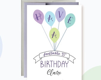 Personalized Fantastic Birthday card for him, Balloons Birthday Card for Teacher, Birthday card for her, Birthday card for Friend