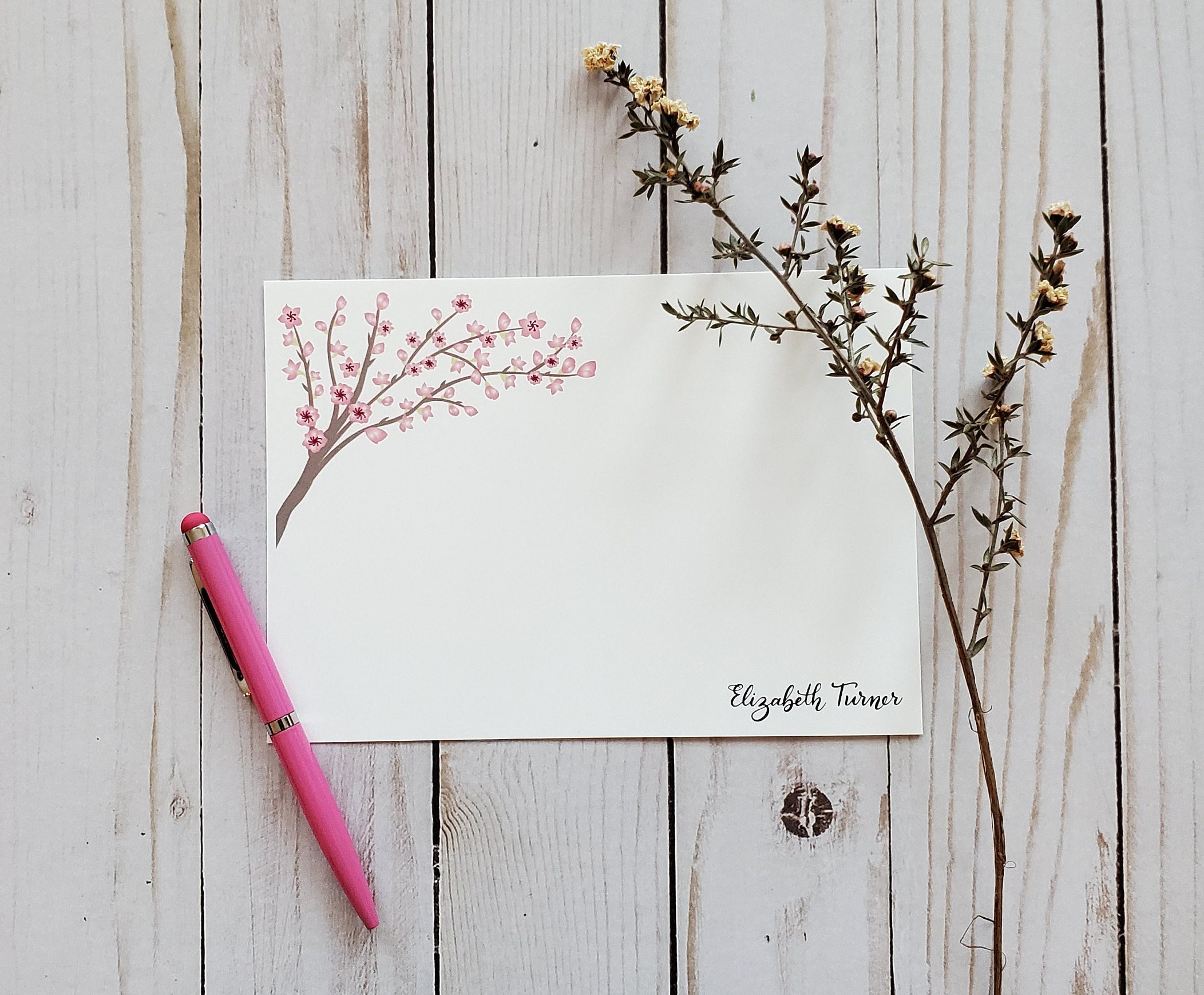 Set of 10 Personalized Flat Note Cards Custom Note Cards Etsy