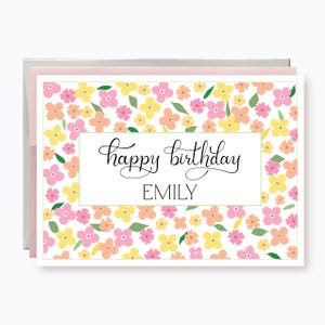 Personalized Floral Birthday card, Colorful Flowers Birthday Card for Mom, Sister Birthday Card, Birthday Card For Granddaughter
