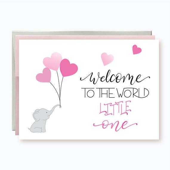 Welcome to the World Little One Card - Pink Welcome to the World Little One Card - Pink
