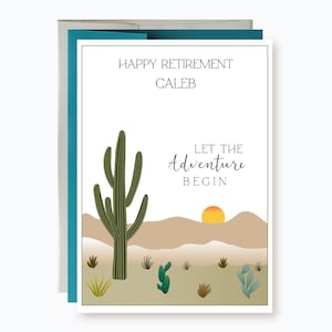 Personalized Retirement Card, Let the adventure begin, Custom Happy Retirement Card, Nature retirement card