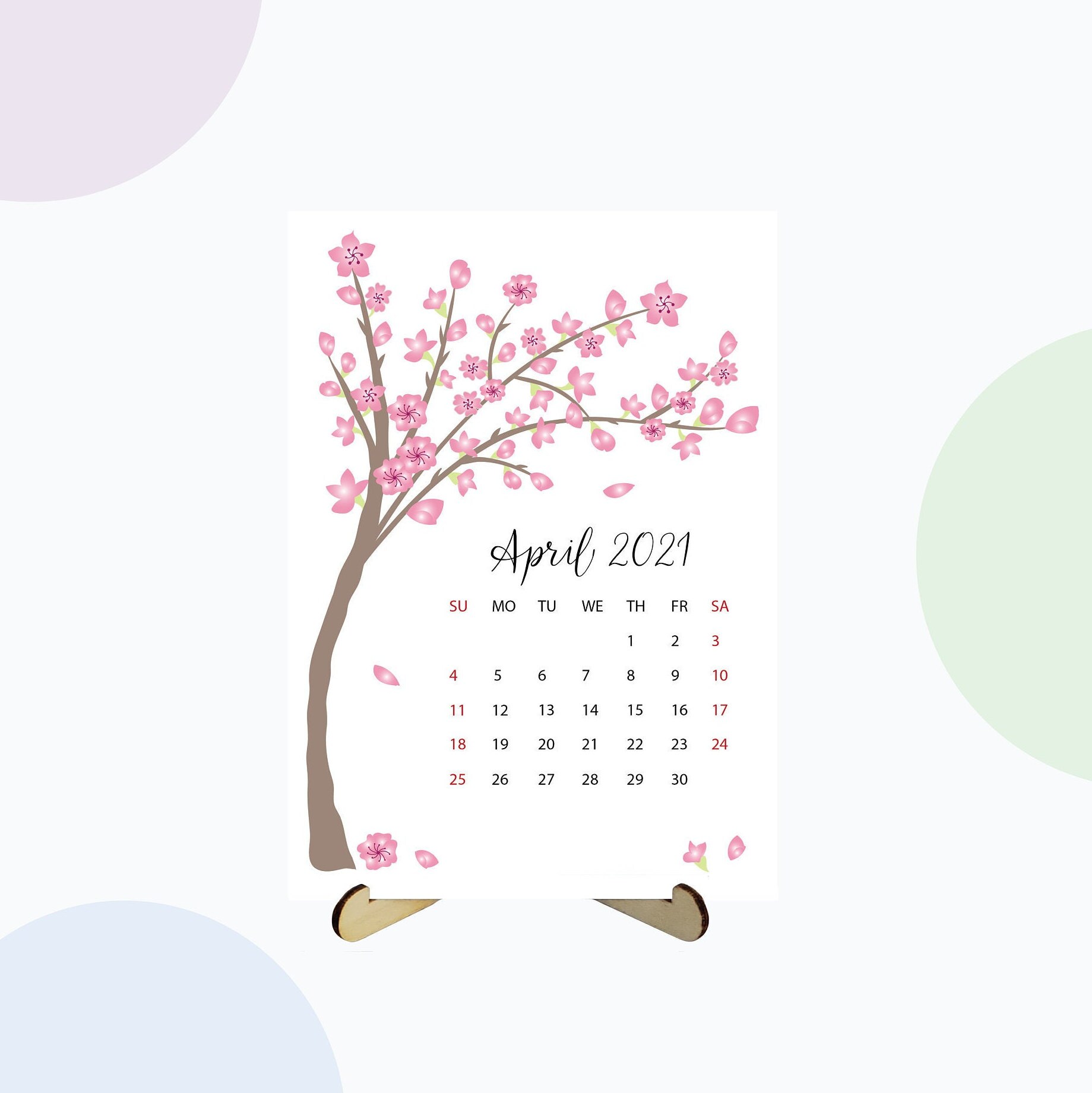 2021 2022 Desk Calendar With Stand Choose Your Start Month | Etsy