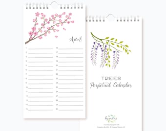 Perpetual Birthday Calendar | Trees and Nature Celebration Calendar | Anniversary Calendar | Birthday Gift | Back to School | Teacher Gift