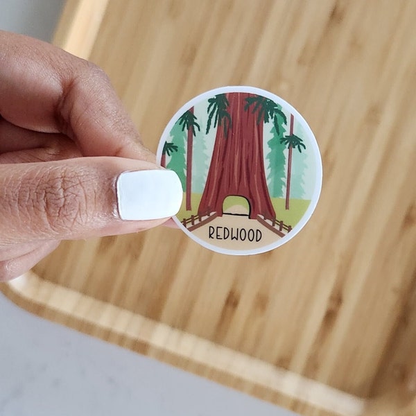 Mini Redwood National Park Waterproof sticker | 1.5 x 1.5 inch