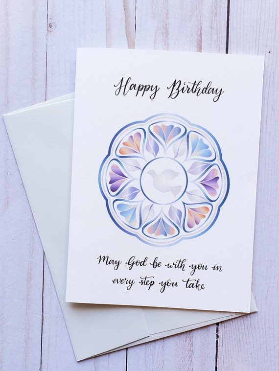 God S Blessings Happy Birthday Card Birthday Card For Etsy