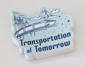 Monorail Sticker, Vintage Inspired Theme Park Stickers, Retro Labels, Planner Sticker, Laptop Decal, Water Bottle Sticker, Planner
