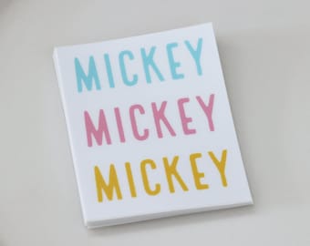 Mickey Sticker | Theme Park Inspired Colorful Water Bottle Hydro Cell Phone Planner Laptop Decal | Weatherproof Vinyl Label | Clear Label