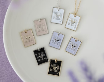 Retro WDW Enamel Necklace, Minimal and Subtle Theme Park Jewelry, Gold and Silver Enamel Pendants Charms