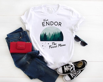 Star Wars Shirt, Visit Endor tshirt, The Forest Moon WITH STARS, Star Wars Land Galaxy's Edge Unisex T-Shirt, Disney Family Vacation Shirts